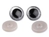 Oczy brokatowe do maskotek / 40 mm / srebrne / 1 para.