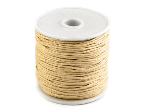 Sznurek bawełniany woskowany 1 mm / 20 m / jasny beż