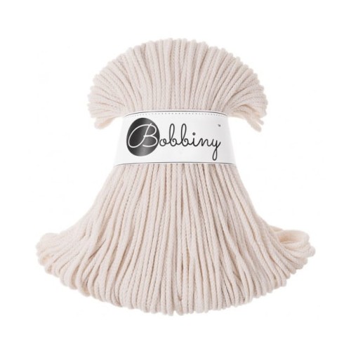 Sznurek pleciony bawełniany Bobbiny Junior / Naturalny / 3 mm / 100 m