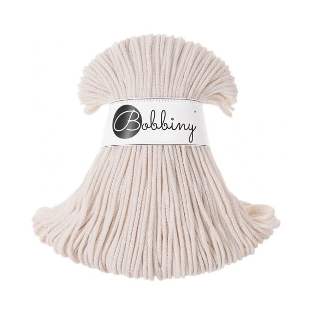 Sznurek pleciony bawełniany Bobbiny Junior / Naturalny / 3 mm / 100 m