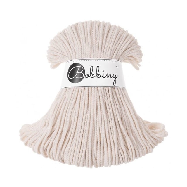Sznurek pleciony bawełniany Bobbiny Junior / Naturalny / 3 mm / 100 m