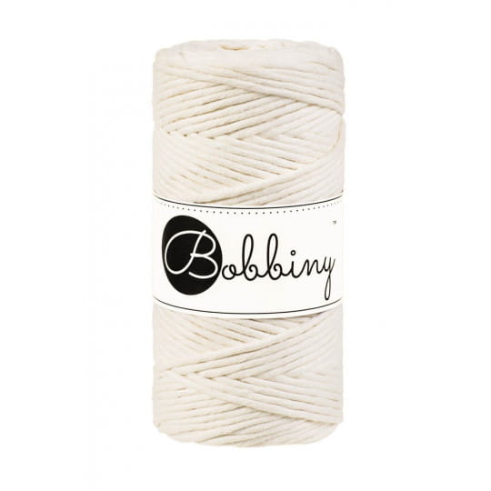 Sznurek skręcany bawełniany Bobbiny Macrame Cord / Naturalny / Natural / 3mm / 100m