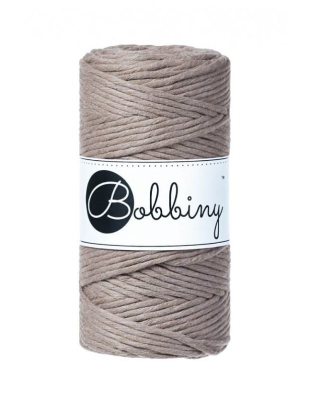 Sznurek skręcany bawełniany Bobbiny Macrame Cord / Kawowy / Coffee / 3mm / 100m