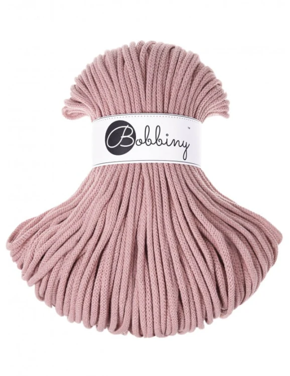 Sznurek pleciony bawełniany Bobbiny Premium / Różowe Złoto / 5 mm / 100 m