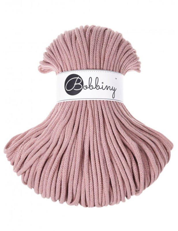 Sznurek pleciony bawełniany Bobbiny Premium / Różowe Złoto / 5 mm / 100 m