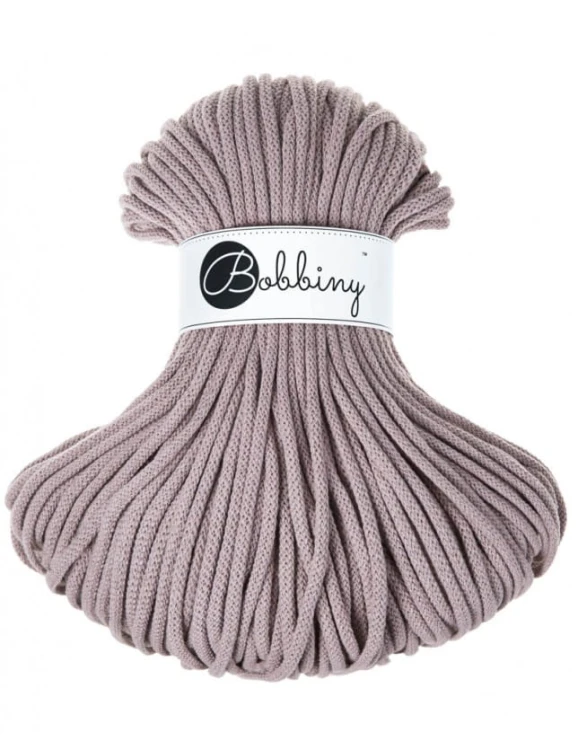 Sznurek pleciony bawełniany Bobbiny Premium / Perłowy / 5 mm / 100 m