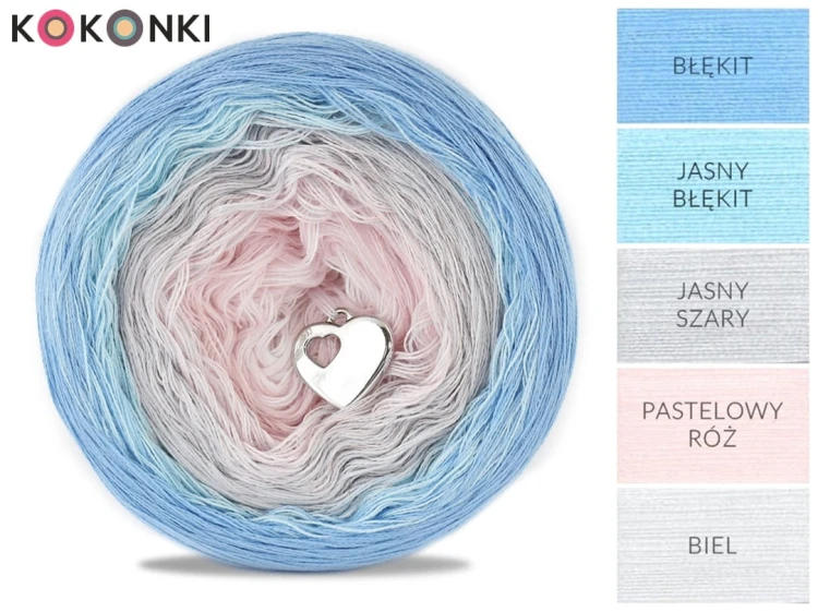 KOKONEK A043 Błękit/jasny błękit/jasny szary/pastelowy róż/biel