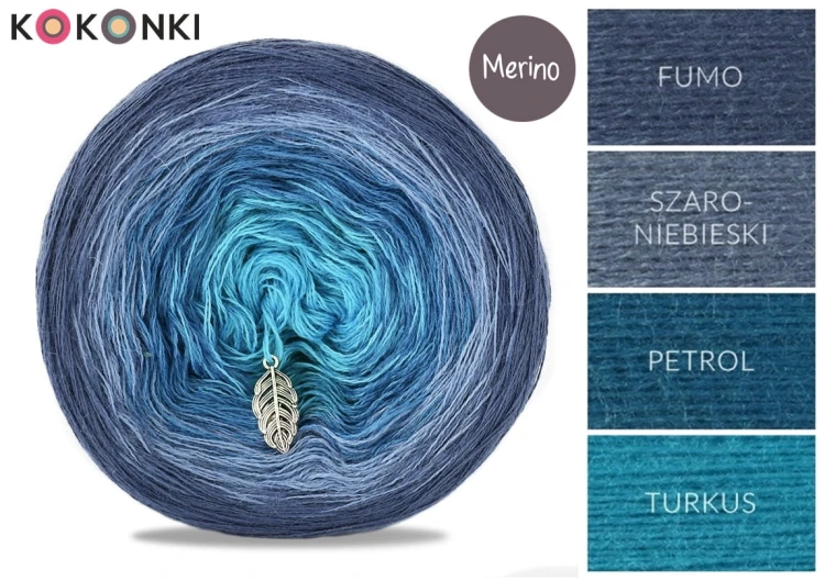 KOKONEK Merino 345 Petrol Likes Gray - fumo/szaro-niebieski/petrol/turkus