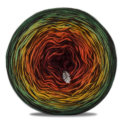 KOKONEK Merino Kish Rare R63 - Malachit/zieleń/musztarda/koniak/rudy/bordo + 2 nici ciemny brąz
