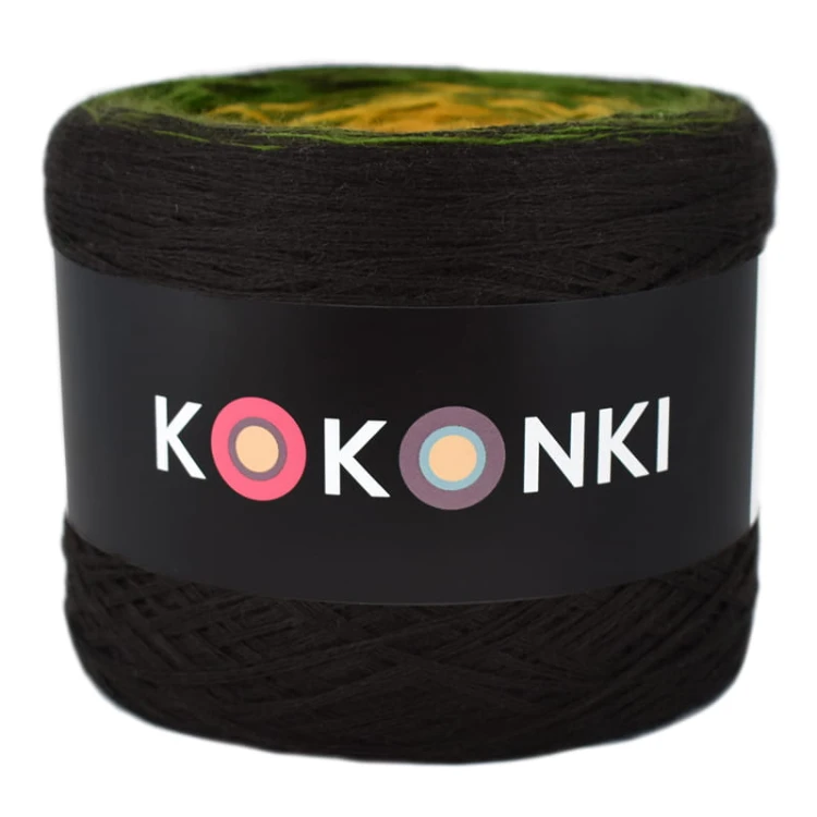KOKONEK Merino 425 - Czekolada/paproć/kurkuma/żołty