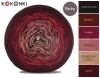 KOKONEK Merino Kish Rare R64 - Czekolada/bordo/rubin/malwa/zgaszona morela + 2 nici wino