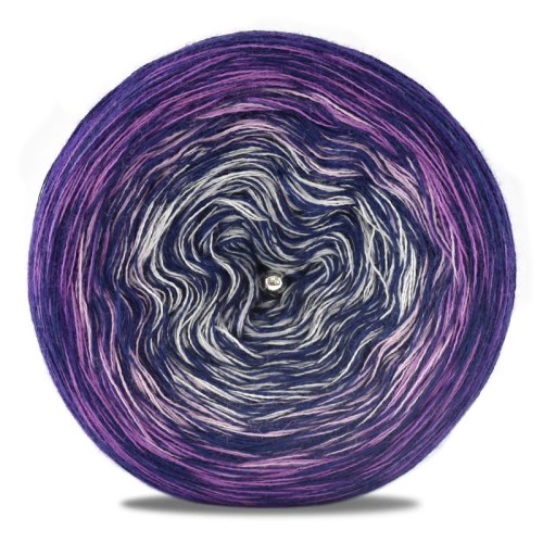 KOKONEK Merino Kish Rare R65 - Fiolet/cyklamen/ametyst/jasny szary melanż/szary + 2 nici granat