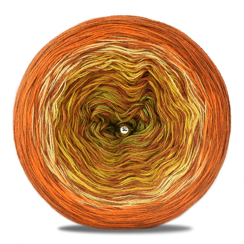 KOKONEK Merino Kish Rare R66 - Koniak/pomarańcz/żółty/złoty/musztarda/oliwka + 2 nici ciepły brąz