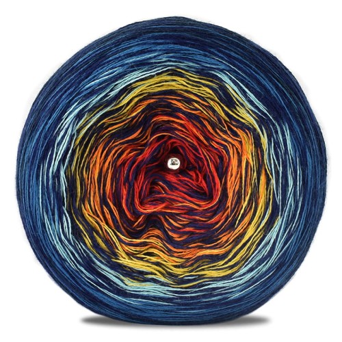 KOKONEK Merino Kish Rare R67 - Navy/petrol/patyna/złoty/pomarańcz/czerwony + 2 nici granat