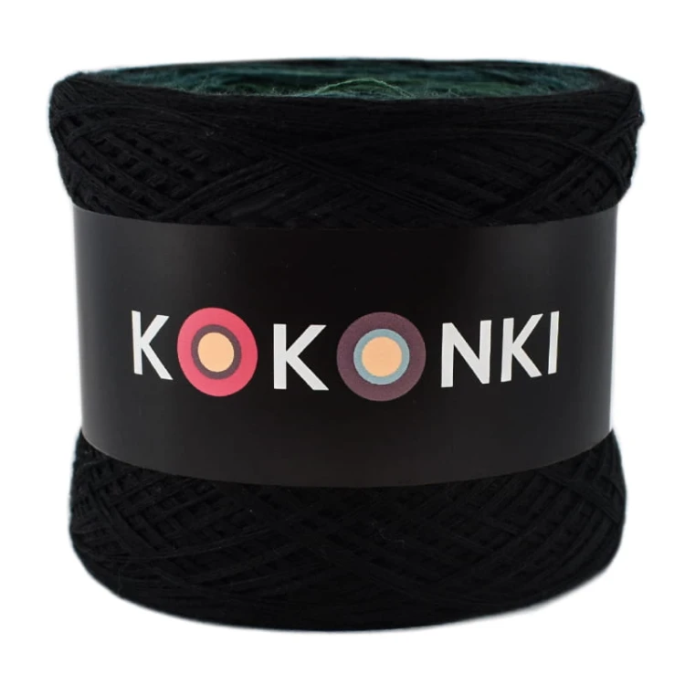 KOKONEK Merino 469 - Czerń/ciemna zieleń/malachit/czerń