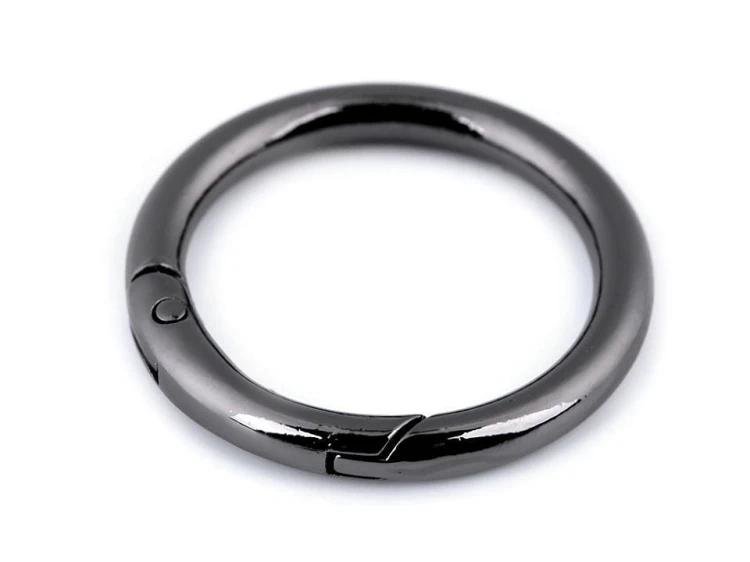 Karabińczyk okrągły / średnica 32 mm / ciemny nikiel / 1 szt.