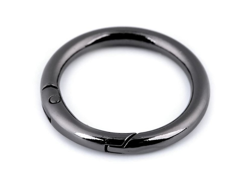 Karabińczyk okrągły / średnica 32 mm / ciemny nikiel / 1 szt.