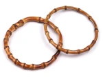 Uchwyty / rączki do torebki bambusowe / średnica 15 cm / ciemny bambus / 2 szt / 080907