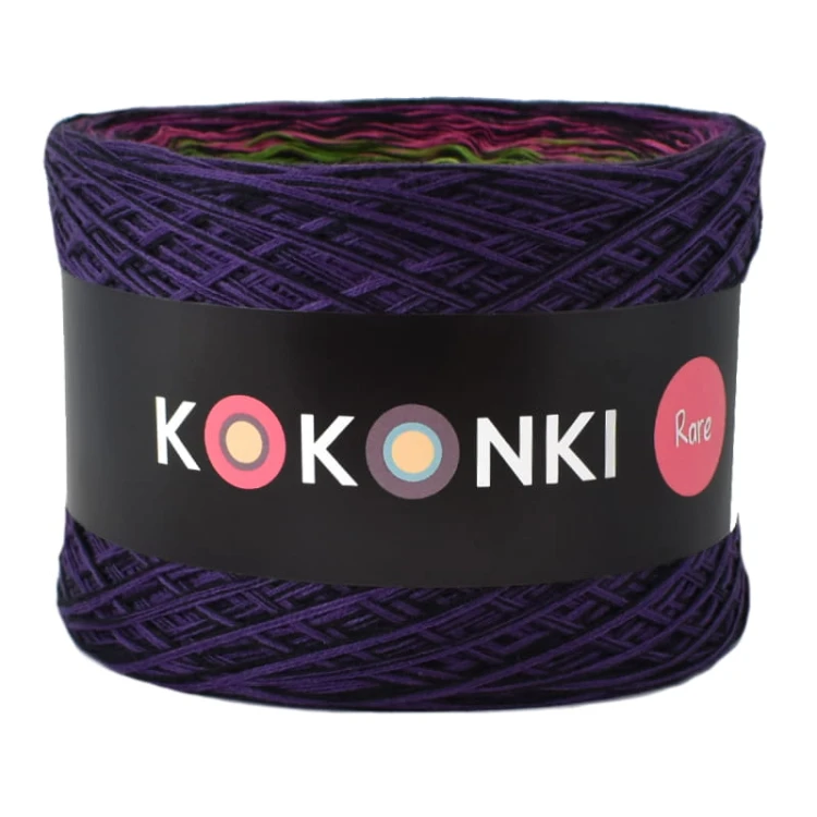 KOKONEK Kish Rare R72 Tulip Meadow - Fiolet/jeżyna/piwonia/paproć/zielone jabłuszko/intensywny żółty + 2 nitki czerń