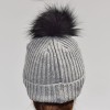 Pompon do czapki 12 cm / P-01 / czerń z bielą