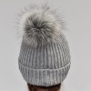 Pompon do czapki 12 cm / P-02 / szary