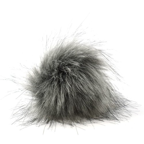 Pompon do czapki 12 cm / P-02 / szary