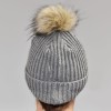 Pompon do czapki 12 cm / P-09 / ecru z czernią