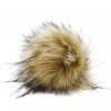 Pompon do czapki 12 cm / P-09 / ecru z czernią