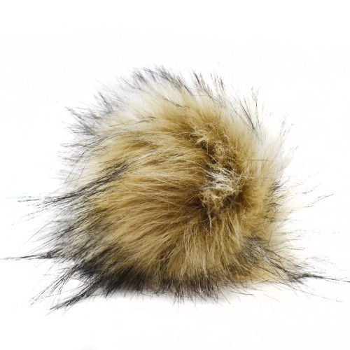 Pompon do czapki 12 cm / P-09 / ecru z czernią