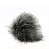 Pompon do czapki 12 cm / P-12 / czerń z szarym