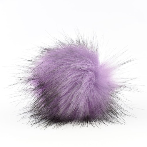 Pompon do czapki 12 cm / P-24 / jasny fiolet z czernią