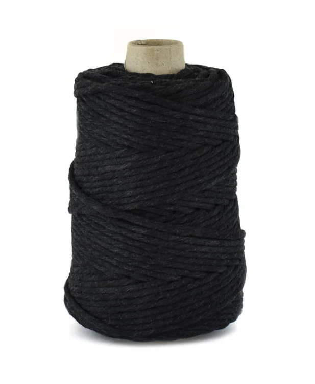 Sznurek bawełniany skręcany 5 mm / 100 m / 790 węgiel drzewny