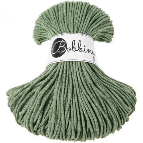 Sznurek pleciony bawełniany Bobbiny Junior / Szałwia / Eucalyptus Green / 3 mm / 100 m