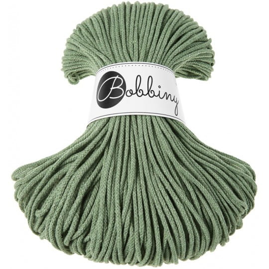 Sznurek pleciony bawełniany Bobbiny Junior / Szałwia / Eucalyptus Green / 3 mm / 100 m