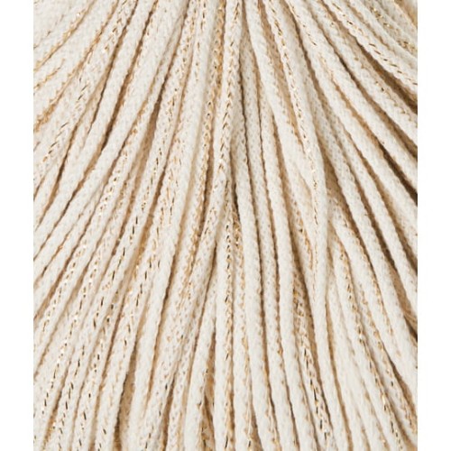 Sznurek pleciony bawełniany Bobbiny Junior / Naturalne Złoto / Golden Natural / 3 mm / 100 m
