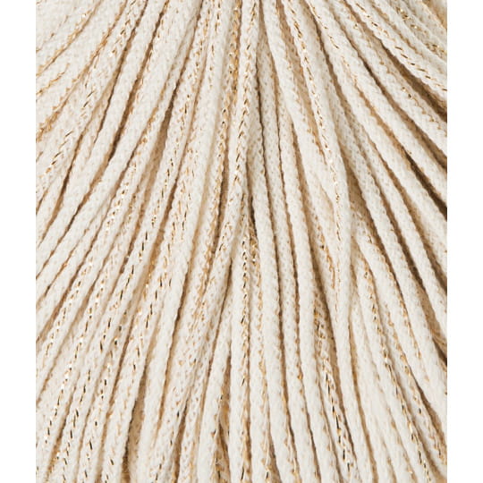 Sznurek pleciony bawełniany Bobbiny Junior / Naturalne Złoto / Golden Natural / 3 mm / 100 m