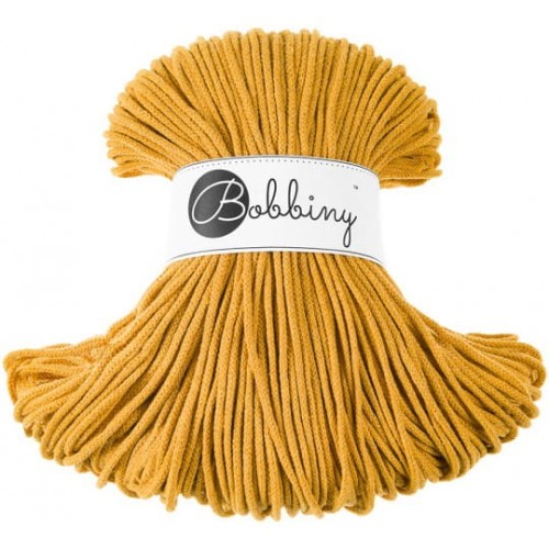 Sznurek pleciony bawełniany Bobbiny Junior / Musztarda / Mustard / 3 mm / 100 m