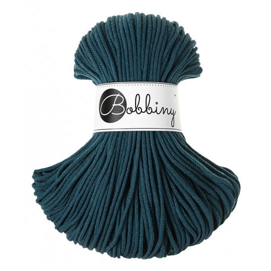 Sznurek pleciony bawełniany Bobbiny Junior / Petrol / Peacock Blue / 3 mm / 100 m
