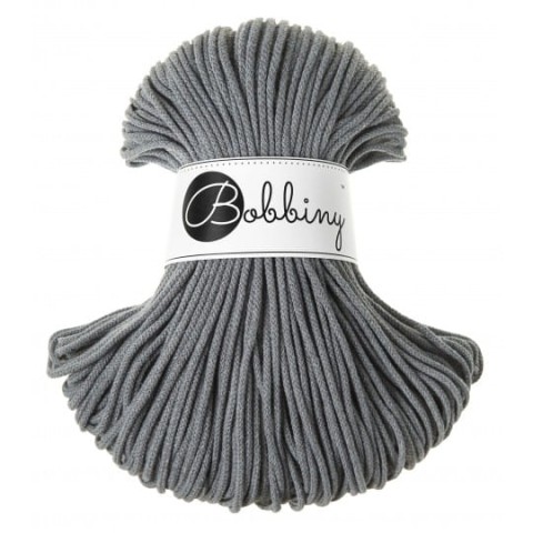 Sznurek pleciony bawełniany Bobbiny Junior / Stalowy / Steel / 3mm / 100m