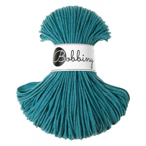 Sznurek pleciony bawełniany Bobbiny Junior / Morski / Teal / 3 mm / 100 m