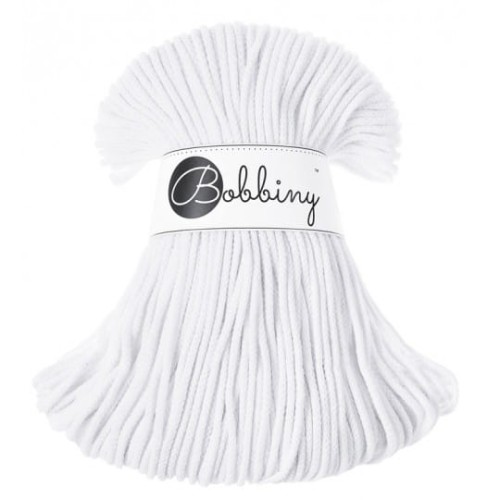 Sznurek pleciony bawełniany Bobbiny Junior / Biały / White / 3 mm / 100 m
