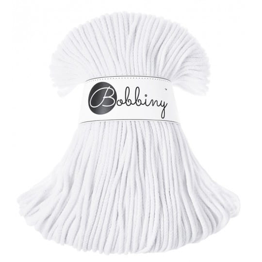 Sznurek pleciony bawełniany Bobbiny Junior / Biały / White / 3 mm / 100 m