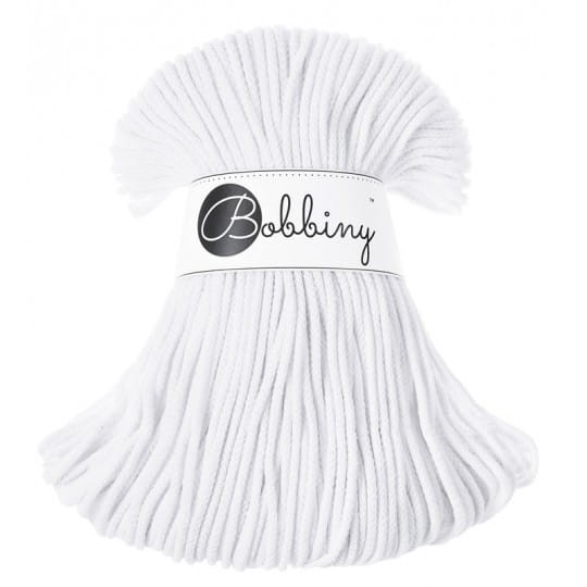 Sznurek pleciony bawełniany Bobbiny Junior / Biały / White / 3 mm / 100 m