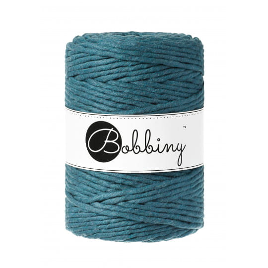 Sznurek skręcany bawełniany Bobbiny Macrame Cord / Petrol / Peacock Blue / 5mm / 100m