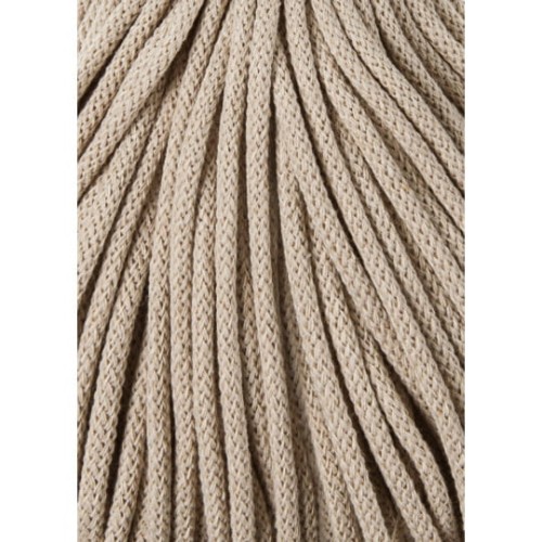 Sznurek pleciony bawełniany Bobbiny Premium / Beżowy / Beige / 5 mm / 100 m