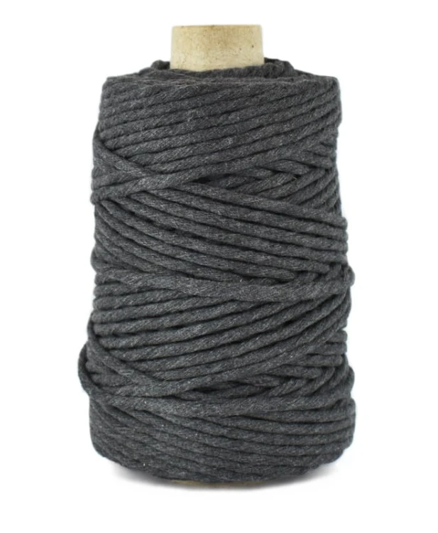 Sznurek bawełniany skręcany 5 mm / 100 m / 735 ciemny szary