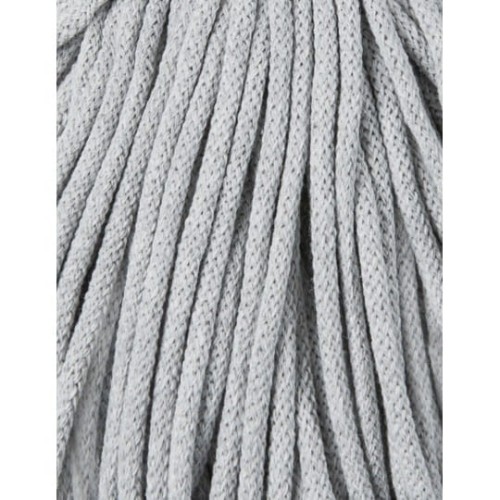 Sznurek pleciony bawełniany Bobbiny Premium / Jasny Szary / Light Grey / 5 mm / 100 m