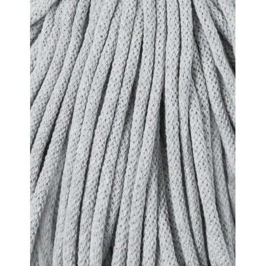 Sznurek pleciony bawełniany Bobbiny Premium / Jasny Szary / Light Grey / 5 mm / 100 m