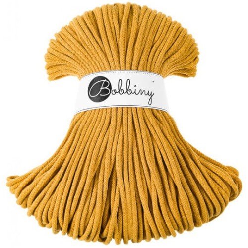Sznurek pleciony bawełniany Bobbiny Premium / Musztarda / Mustard / 5 mm / 100 m