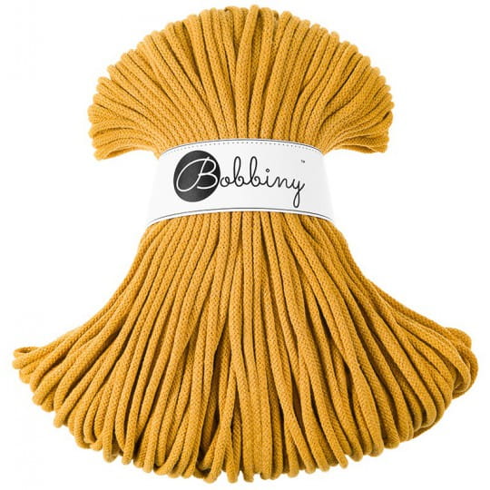 Sznurek pleciony bawełniany Bobbiny Premium / Musztarda / Mustard / 5 mm / 100 m